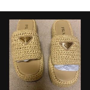 Raffia Platform Slides